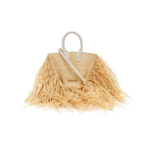 Women's Natural 'le Petit Baci' Fringe Mini Raffia Bag